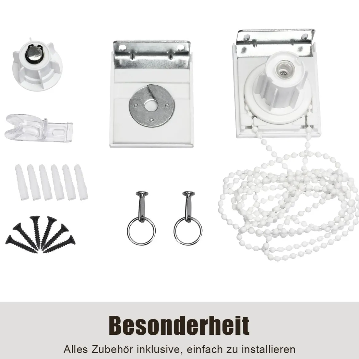 Außenjalousie mit UV-Schutz Abdunkelungsrollo Outdoor Rolljalousie Sonnenschutzrollo 121x181 cm Grau