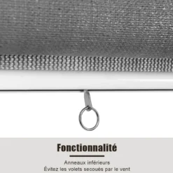 Außenjalousie mit UV-Schutz Abdunkelungsrollo Outdoor Rolljalousie Sonnenschutzrollo 121x181 cm Grau