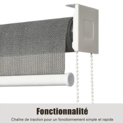Außenjalousie mit UV-Schutz Abdunkelungsrollo Outdoor Rolljalousie Sonnenschutzrollo 121x181 cm Grau