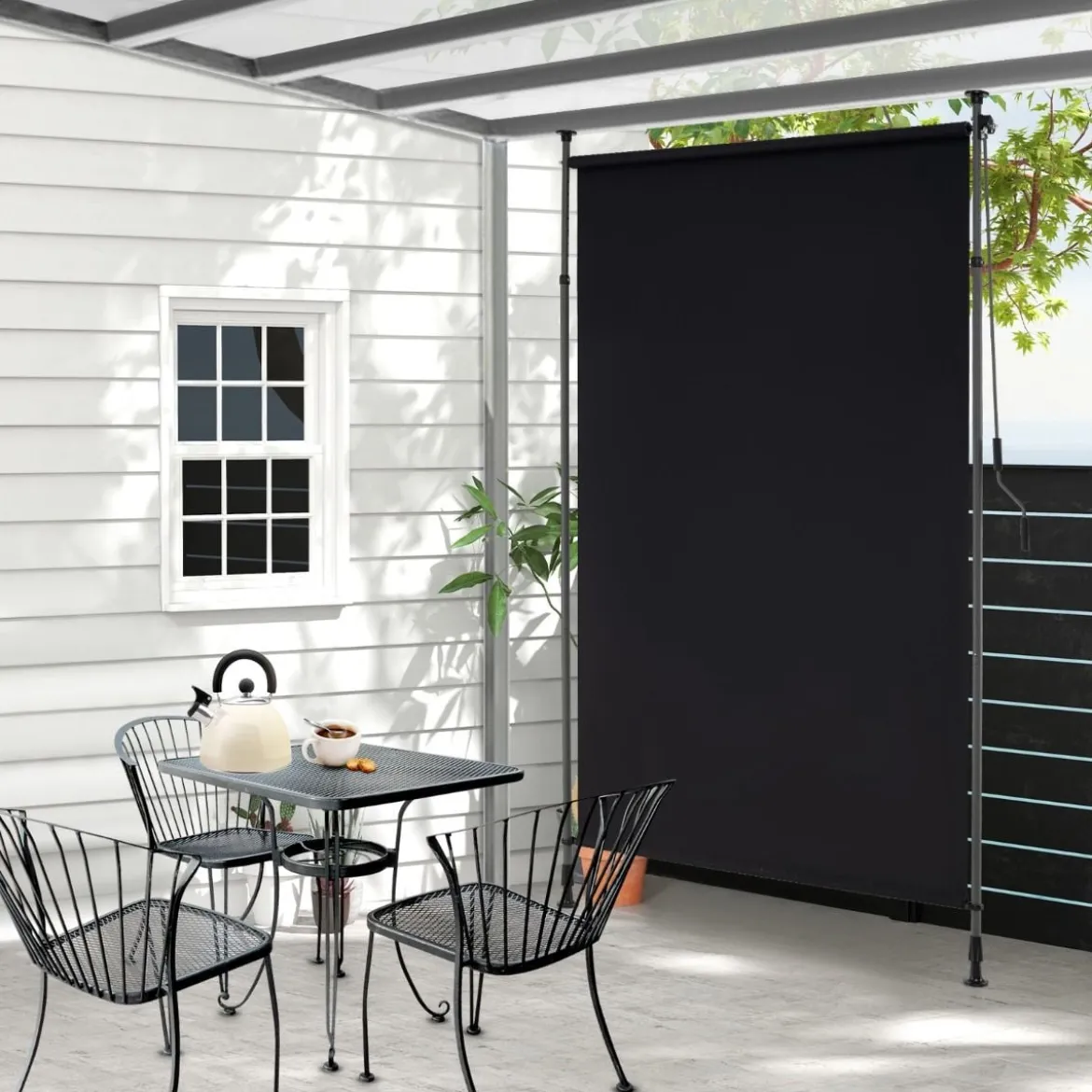 Außen Senkrechtmarkise Höhenverstellbare & Ausziehbare Vertikalmarkise 150 x 220-310 cm