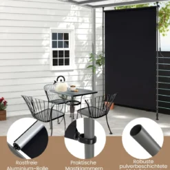 Außen Senkrechtmarkise Höhenverstellbare & Ausziehbare Vertikalmarkise 150 x 220-310 cm