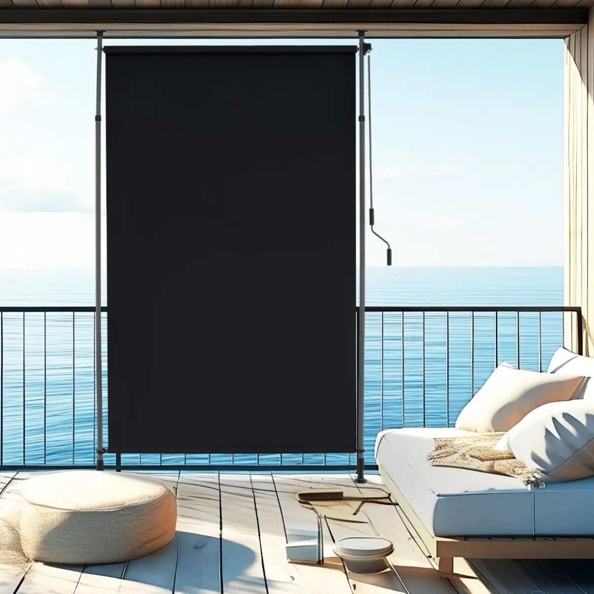 Außen Senkrechtmarkise Höhenverstellbare & Ausziehbare Vertikalmarkise 150 x 220-310 cm