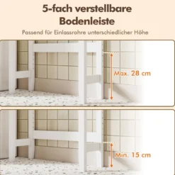 Aufbewahrung über der Toilette 3-stöckiges Toilettenregal mit offenen Regalen 2 Schubladen Weiß