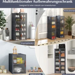 12 Aufbewahrungsbehälter aus Kunststoff mit Deckel Stapelbare & Durchsichtige PP Lagerkästen