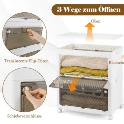Aufbewahrungsbox mit Deckel Stapelboxen faltbar Aufbewahrungsbehälter mit Zweiweg-Türen 3/4-stufig