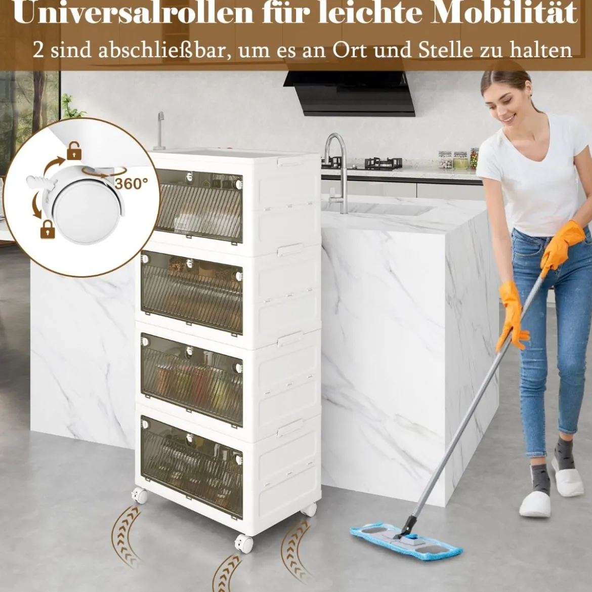 Aufbewahrungsbox mit Deckel Stapelboxen faltbar Aufbewahrungsbehälter mit Zweiweg-Türen 3/4-stufig