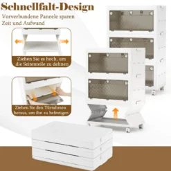 Aufbewahrungsbox mit Deckel Stapelboxen faltbar Aufbewahrungsbehälter mit Zweiweg-Türen 3/4-stufig