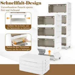 Aufbewahrungsbox mit Deckel Stapelboxen faltbar Aufbewahrungsbehälter mit Zweiweg-Türen 3/4-stufig