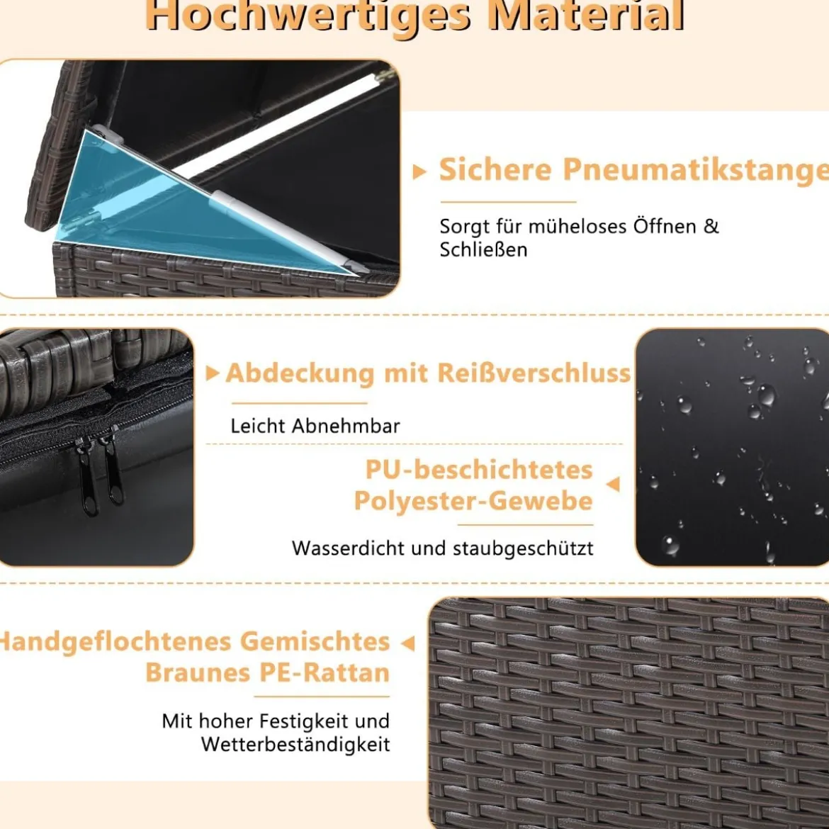 Aufbewahrungsbox mit 662 L Fassungsvermögen 150 x 77 x 73 cm