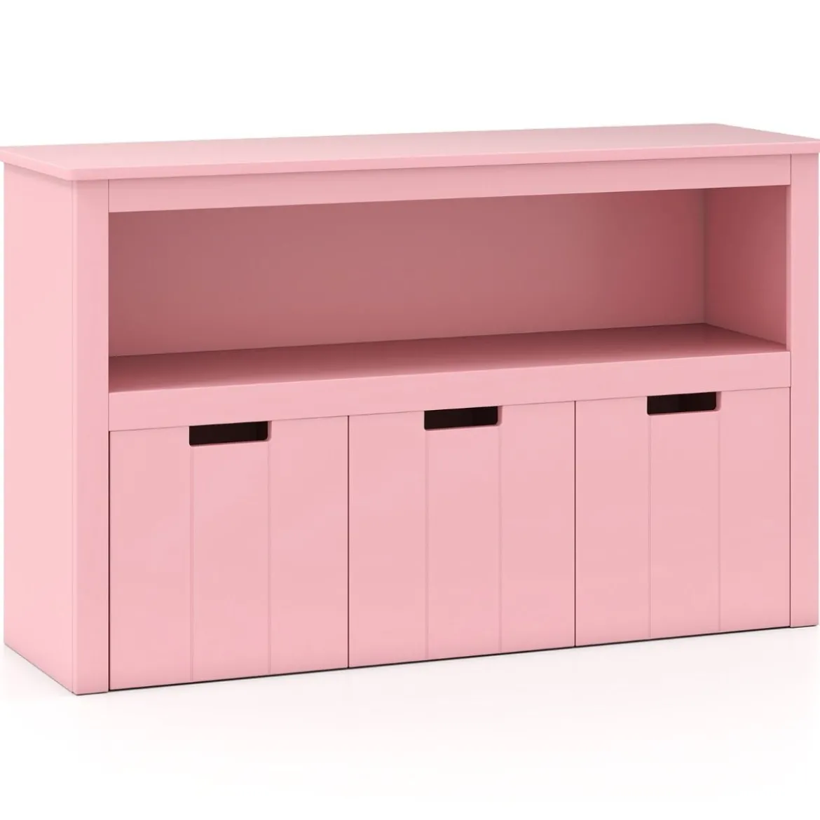 Aufbewahrungsschrank mit Schubladen Holz-Kinderschrank mit Rädern 101 x 33 x 62 cm Rosa