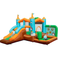 Aufblasbare Hüpfburg Aufblasbares Schloss mit Pinguinmotiven (ohne Gebläse)