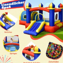 Aufblasbare Hüpfburg für ein Festival Tragbares Hüpfhaus 335 x 382 x 210 cm