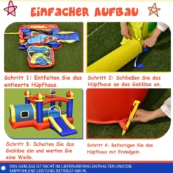 Aufblasbare Hüpfburg für ein Festival Tragbares Hüpfhaus 335 x 382 x 210 cm