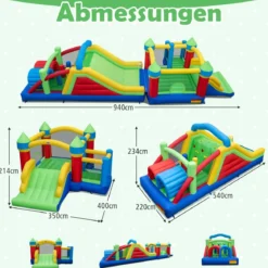 Aufblasbare Hüpfburg große Rutsche mit Sprungbereich Kinderhüpfburg (ohne Gebläse)