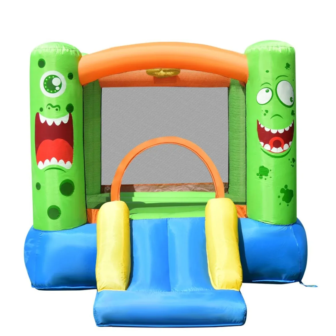 Aufblasbare Hüpfburg Kinderspielhaus mit Rutsche Springburg Trampolin Spielburg 270 x 203 x 173 cm Bunt