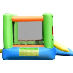 Aufblasbare Hüpfburg Kinderspielhaus mit Rutsche Springburg Trampolin Spielburg 270 x 203 x 173 cm Bunt