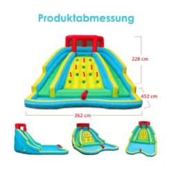 Aufblasbare Hüpfburg mit Gebläse Hüpfburg mit Zwei Wasserrutschen 452 x 366 x 229 cm