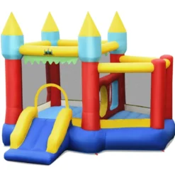 Aufblasbare Hüpfburg mit Rutsche Aufblasbares Trampolin 313 x 301 x 245 cm Bunt