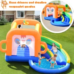 Aufblasbare Hüpfburg mit Rutsche Ballbecken Kinder Springburg Wasserpark 3x2x2m