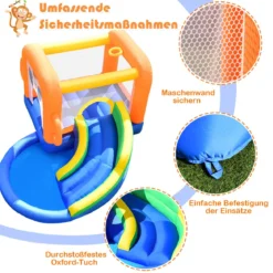 Aufblasbare Hüpfburg mit Rutsche Ballbecken Kinder Springburg Wasserpark 3x2x2m