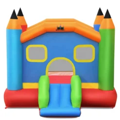 Aufblasbare Hüpfburg mit Rutsche Springburg Aufblasbares Trampolin Spielburg Outdoor 273x273x228cm