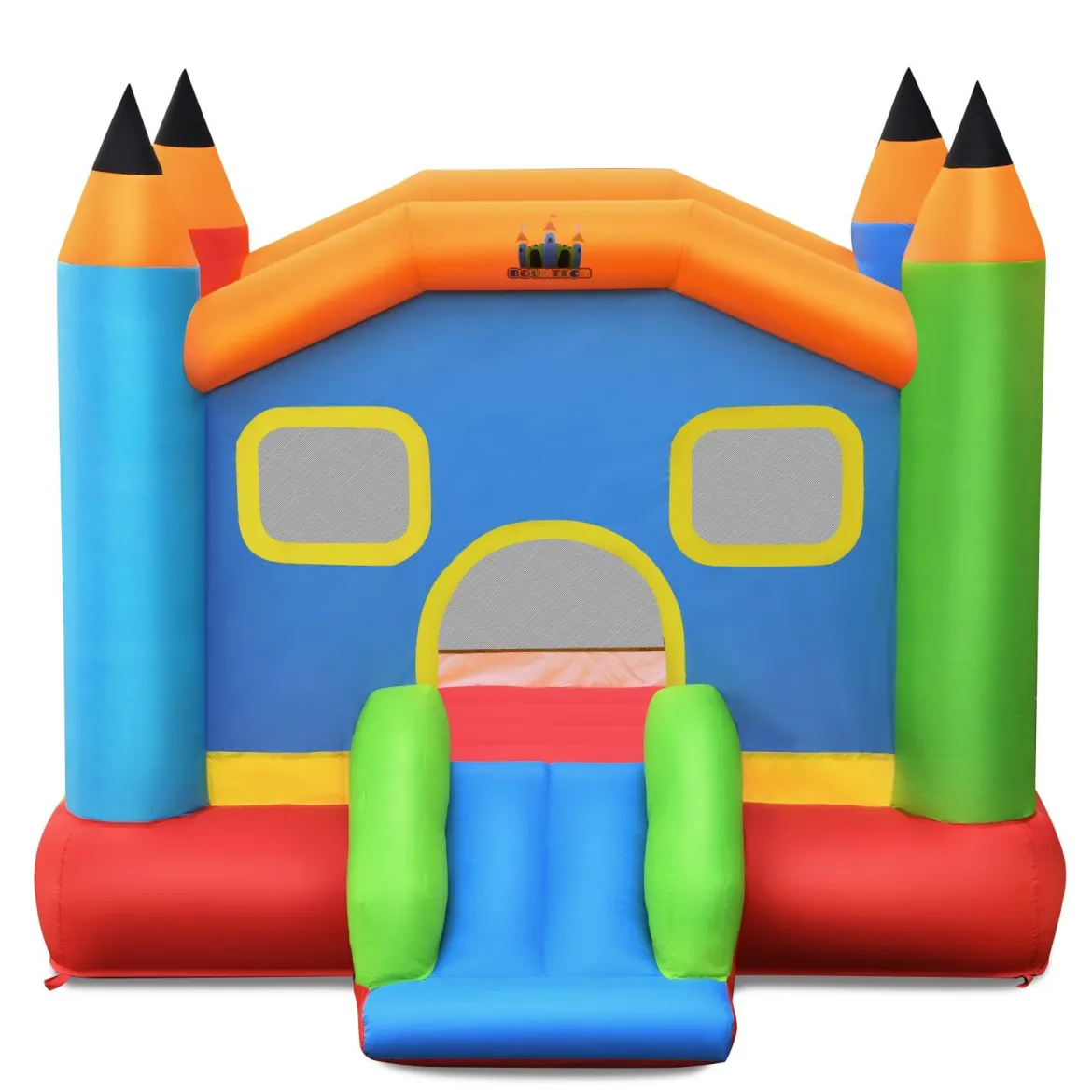 Aufblasbare Hüpfburg mit Rutsche Springburg Aufblasbares Trampolin Spielburg Outdoor 273x273x228cm