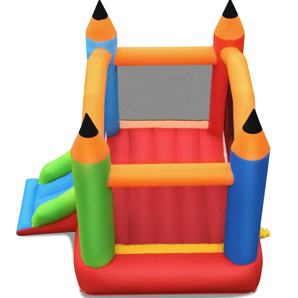 Aufblasbare Hüpfburg mit Rutsche Springburg Aufblasbares Trampolin Spielburg Outdoor 273x273x228cm