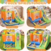 Aufblasbare Hüpfburg Spielburg mit Rutsche + 550W Hüpfburge-Gebläse mit Griff &amp Set