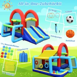 aufblasbare Hüpfburg Springburg mit Doppelrutschen Outdoor Bunt
