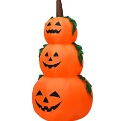 180 Aufblasbarer Halloween Kürbis 3 Stapel Kürbis mit LED-Innenbeleuchtung