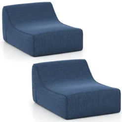 Aufblasbarer Lounge-Sessel ergonomisches aufblasbares Lazy Sofa mit abnehmbarem Bezug Blau