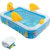 Aufblasbarer Pool mit Luftpumpe Planschbecken Schwimmbecken 245 x 172 x 50 cm Blau
