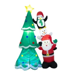 Aufblasbarer Weihnachtsdekoration Mit Mehrfarbigem Disco-Licht & 5 hellen LEDs 266 cm