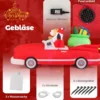 Aufblasbarer Weihnachtsmann im Cabriolet LED Weihnachtsdekoration mit Schlitten & Geschenkbox