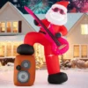 Aufblasbarer Weihnachtsmann vorbeleuchtete Weihnachtsdeko mit Gitarre & Musik Hofdekoration