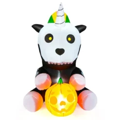 Aufblasbares Halloween-Einhorn-Skelett mit Kürbis Halloween-Dekoration 100 x 130 x 150 cm