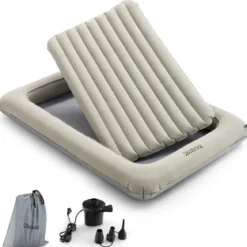 Aufblasbares Kleinkind-Reisebett mit 2 in 1 Mehrzweck-Design für Kinder 165 x 118 x 20 cm Grau