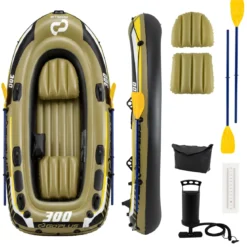 Aufblasbares Schlauchboot für 2 Erwachsene & 1 Kind Angelboot mit 3 Luftkammern Boston-Ventilen 265 kg Tragkraft