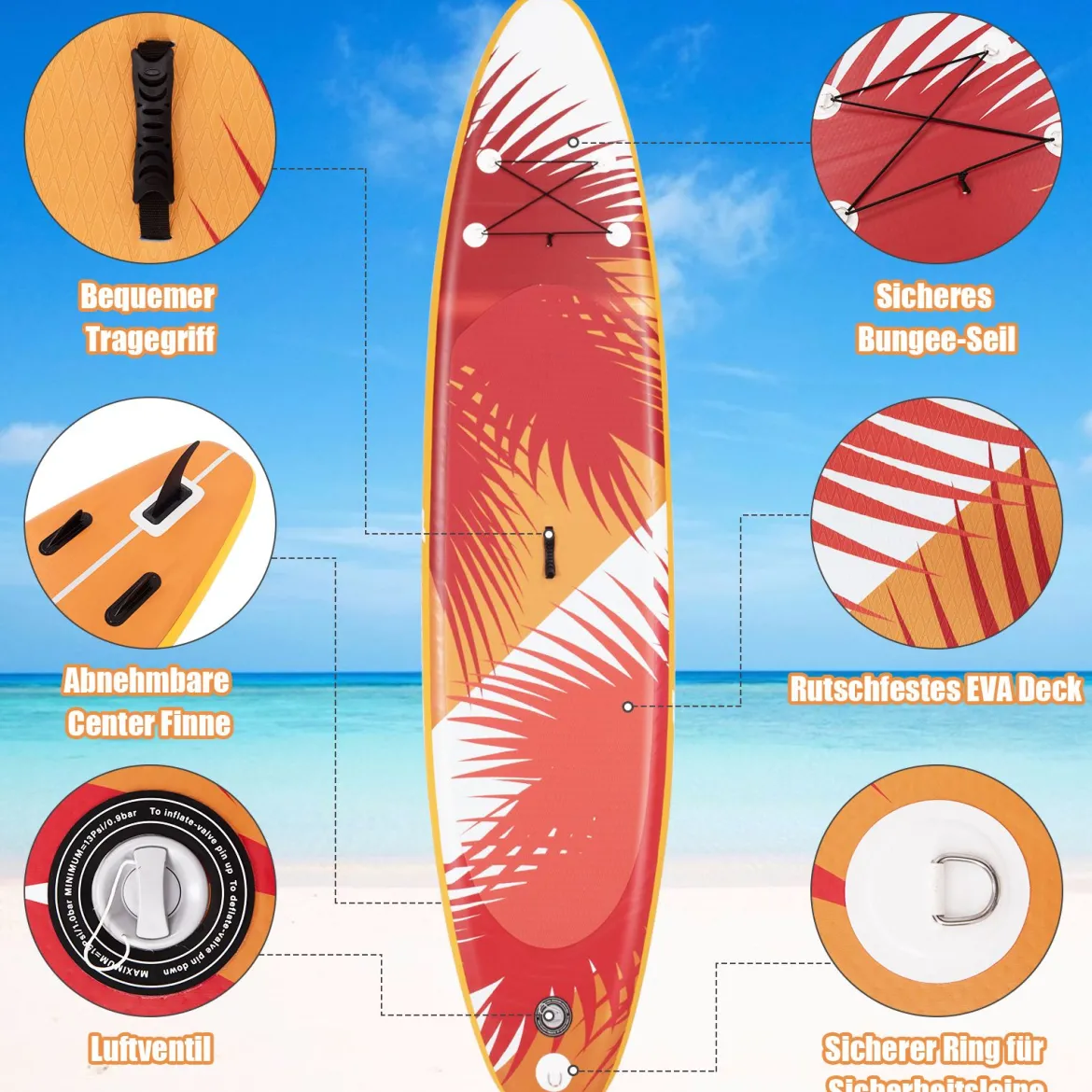 Aufblasbares Stand Up Paddle Board Aufblasbares Stand Up Paddle Board 335 x 76 x 15 cm Orange