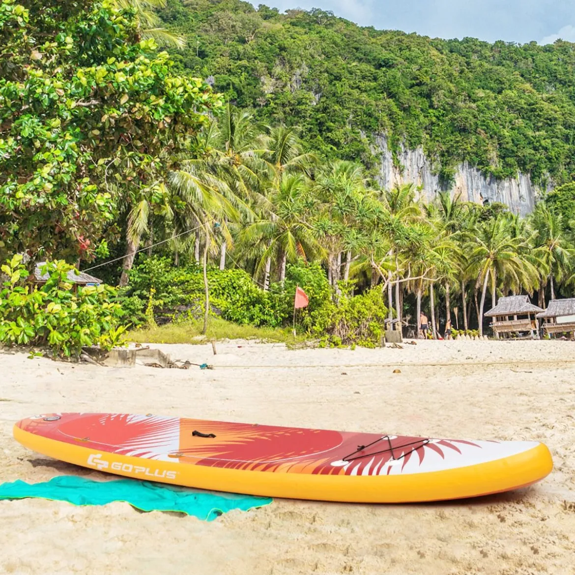 Aufblasbares Stand-up-Paddle-Board mit SUP-Zubehör Rucksack verstellbares Paddel 325 x 76 x 15 cm Orange