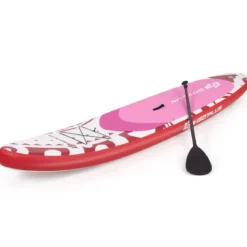 Aufblasbares Stand-up-Paddle-Board mit SUP-Zubehör Rucksack verstellbares Paddel 325 x 76 x 15 cm Rot