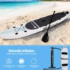 Aufblasbares Stand-up-Paddle-Board mit Rucksack Handpumpe verstellbares Paddel Sicherheitsleine Weiß