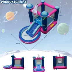 Aufblasbare Wasserrutsche für Kinder Hüpfburg-Center mit Gebläse 207 x 393 x 270 cm