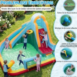 Aufblasbare Wasserrutsche Hüpfburg mit Ozeanbällen Fußball Basketball Kletterwand (ohne Gebläse)