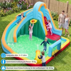 Aufblasbare Wasserrutsche Hüpfburg mit Ozeanbällen Fußball Basketball Kletterwand (ohne Gebläse)