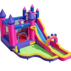Aufblasbare Wasserrutsche Prinzessin Wasserpark mit langer Rutsche Sprungbereich (ohne Gebläse)