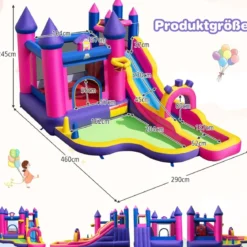 Aufblasbare Wasserrutsche Prinzessin Wasserpark mit langer Rutsche Sprungbereich (ohne Gebläse)