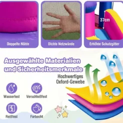 Aufblasbare Wasserrutsche Prinzessin Wasserpark mit langer Rutsche Sprungbereich (ohne Gebläse)