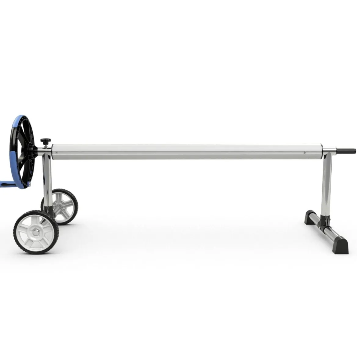 Aufrollsystem Poolwickelrolle für Abdeckungen und Solarplanen Rollensystem mit Gurten Aluminium 5,5M