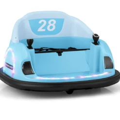 Aufsitz-Bumper-Car für Kleinkinder 12V elektrisches 360°-Spin-Auto-Spielzeug mit Fernbedienung Blau